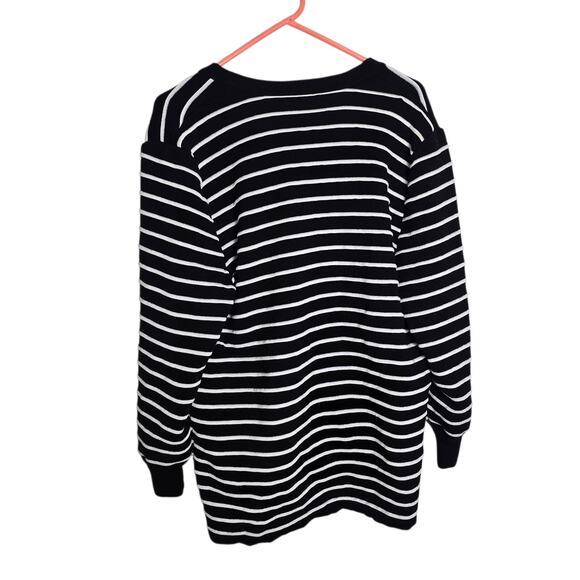 Vintage Valentino Striped Cardigan Gold Logo Buttons Wool Blend Size 46 Large - Picture 4 of 8